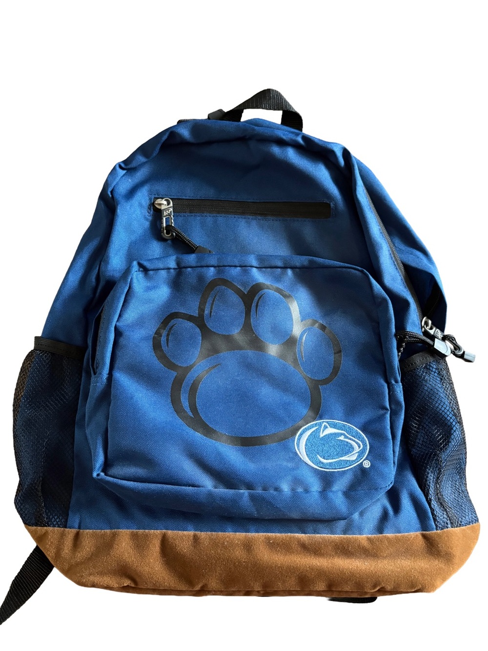 Penn State Navy Blue Paw Print Backpack with Suede Base. NWOT